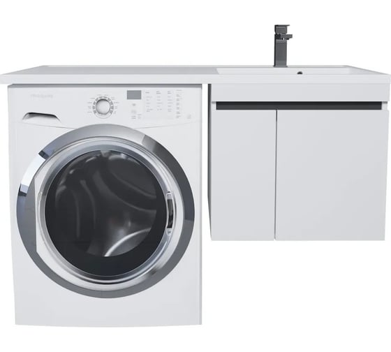 Изображение товара Тумба под стиральную машину Uperwood Magenta 60 см, подвесная, белая/графит, с дверцами 5930205151