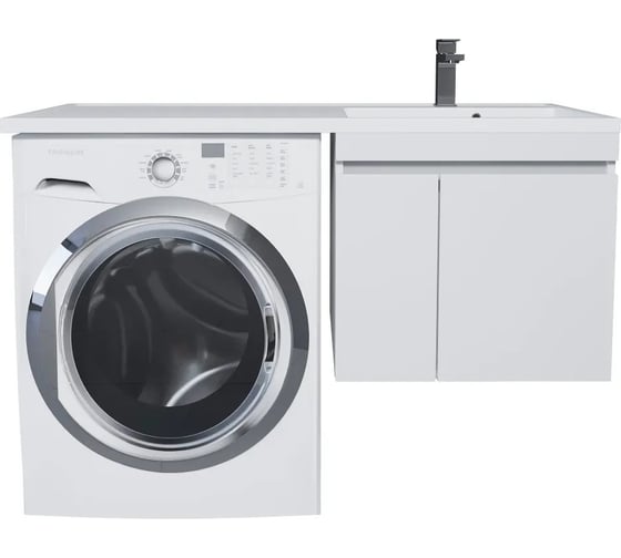 Изображение товара Тумба под стиральную машину Uperwood Magenta 60 см, подвесная, белая, с дверцами 5930205150