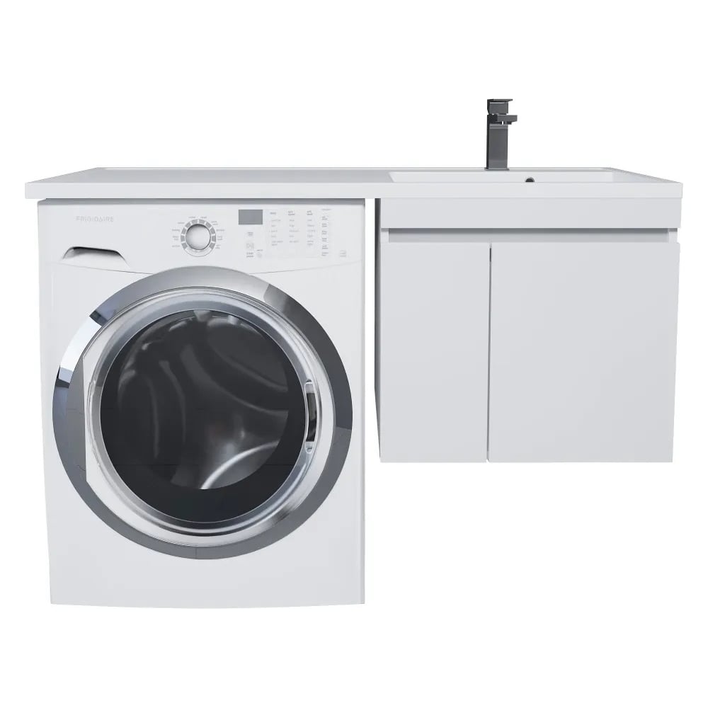 Изображение товара Тумба под стиральную машину Uperwood Magenta 50 см, подвесная, белая, с дверцами 5930205159