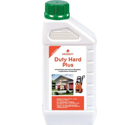 Изображение товара Щелочный низкопенный концентрат для мытья фасадов и дорожных покрытий PROSEPT Duty Hard 1 л 278-1