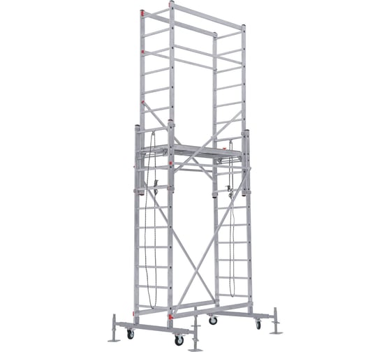Изображение товара Профессиональная телескопическая передвижная тросовая вышка-тура Новая Высота рабочая высота до 5.9 м nv 3480 3480410