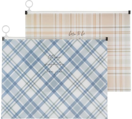 Изображение товара Папка-конверт Attache Selection на молнии zip, А4, casual, рр, 2 шт., 180 мкм 1695265