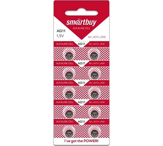 Изображение товара Батарейка Smartbuy часовая ag11-10b (100/2000) упаковка 10 шт. SBBB-AG11-10B