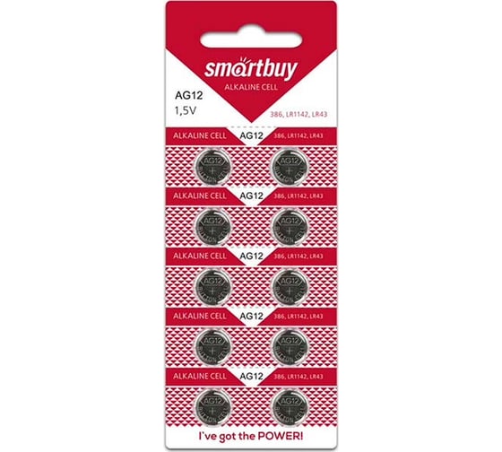 Изображение товара Батарейка Smartbuy часовая ag12-10b (100/2000) упаковка 10 шт. SBBB-AG12-10B