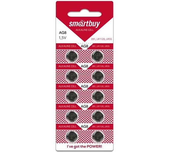 Изображение товара Батарейка Smartbuy часовая ag8-10b (100/2000) упаковка 10 шт. SBBB-AG8-10B