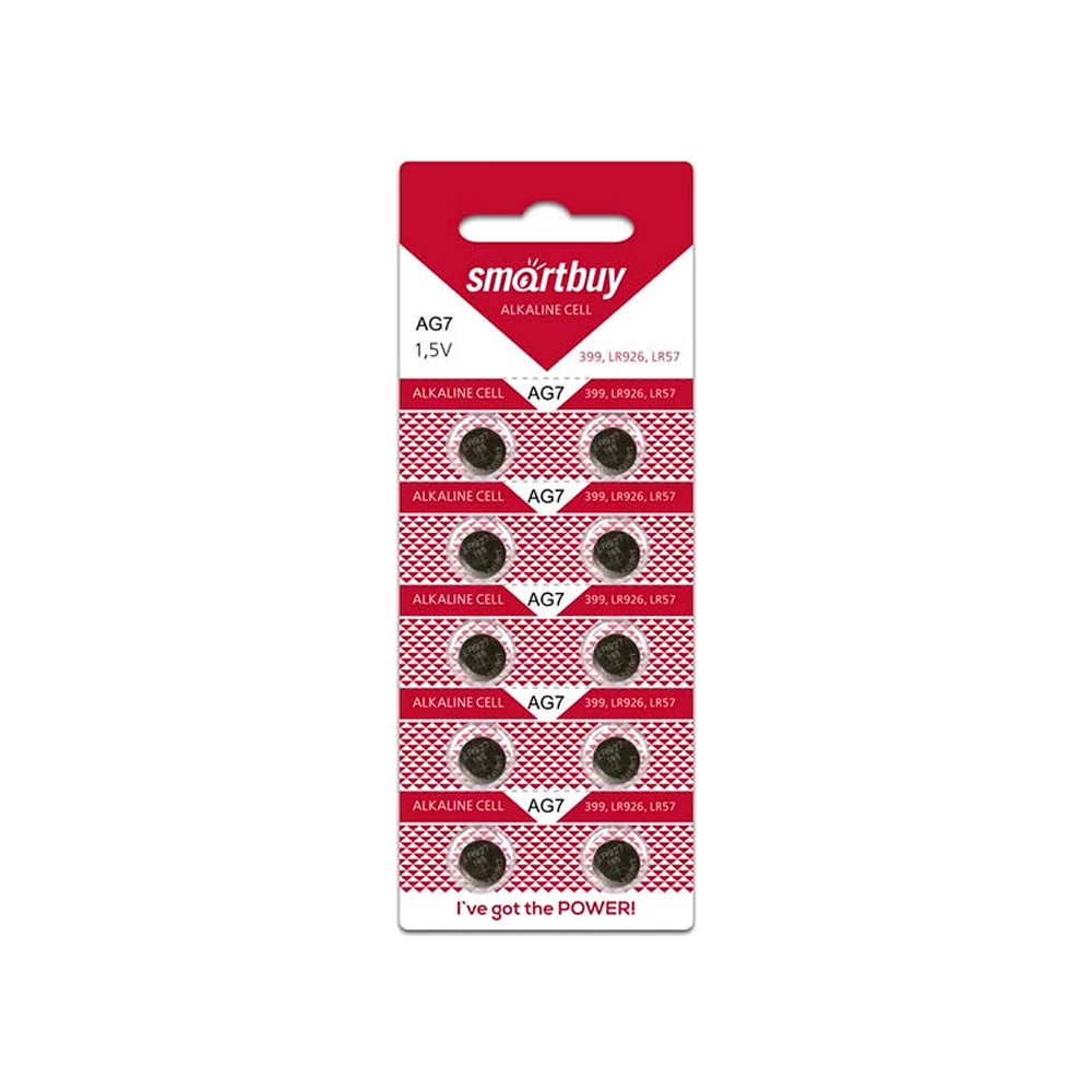 Изображение товара Батарейка Smartbuy ag7-10b 10 шт надежное питание часов и гаджетов