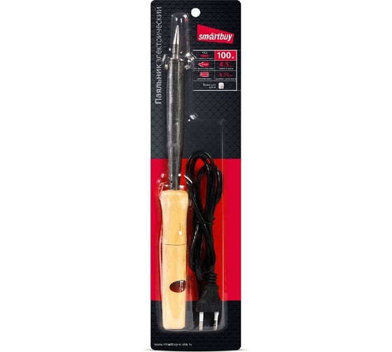 Изображение товара Электрический паяльник Smartbuy 100 вт, термостойкая рукоятка, длина шнура 0.8 м, tools SBT-SI-100