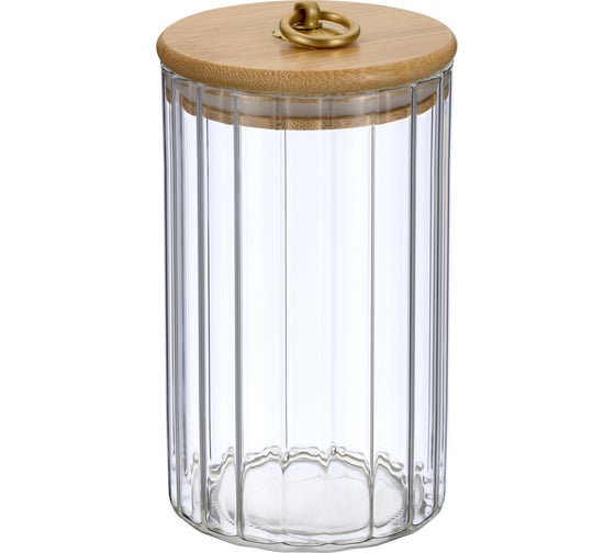 Изображение товара Банка Regent inox стеклянная, с бамбуковой крышкой, 800 мл, linea torre 93-HO-TO-01-800