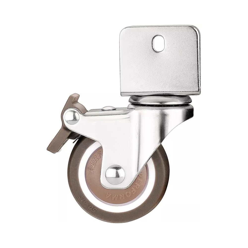 Изображение товара Комплект мебельных колес EMMET со стопором, П-образное крепление, 50 мм, 4 шт.