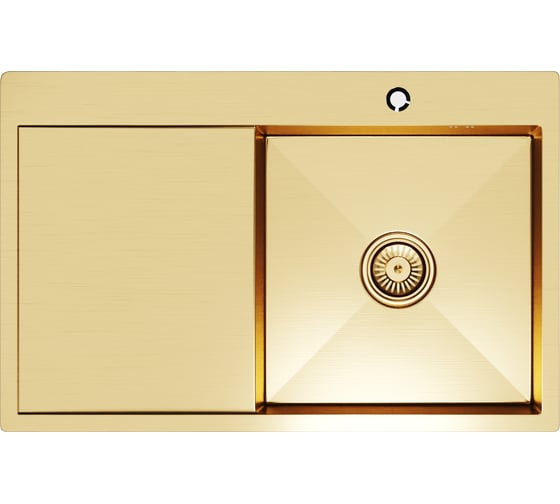 Изображение товара Мойка настольного монтажа MIXLINE 78x50 (3,0) прав. вып 3 1/2 pro 20см с сифоном (золото) 552919