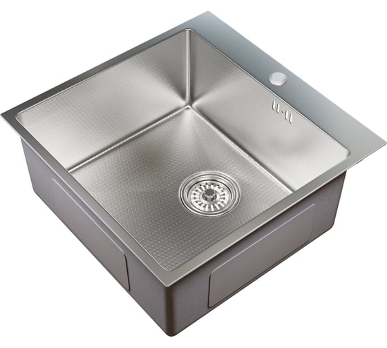 Изображение товара Мойка настольного монтажа MIXLINE 50x50 (3,0) вып 3 1/2 pro 20см с сифоном (сатин нано) 552930