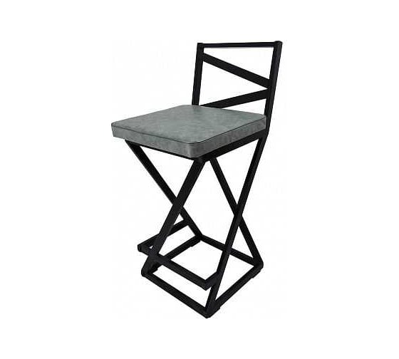 Изображение товара Полубарный стул NEW VICTORIA "Лофт" черный-серый 19993