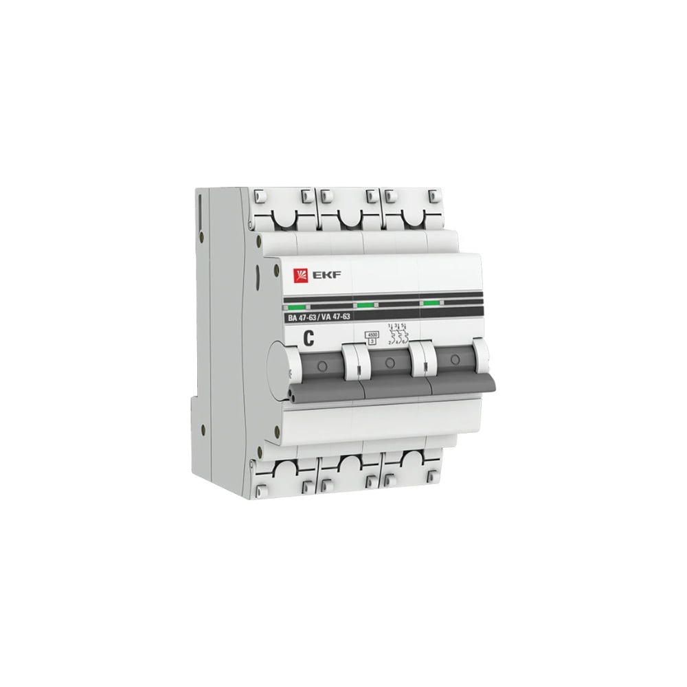 Автоматический выключатель EKF выключатель автоматический модульный 3п c 50а 10ка ва 47 100 proxima ekf mcb47100 3 50c pro