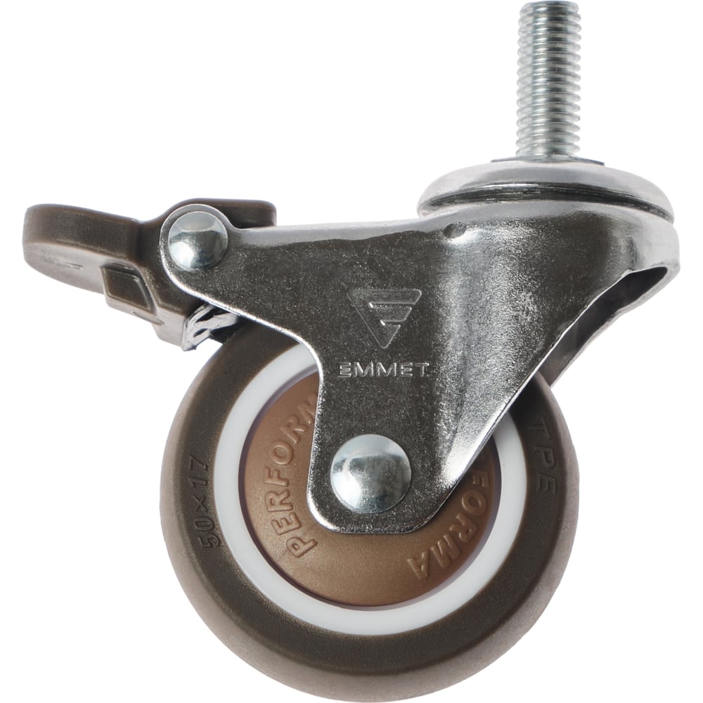 Изображение товара Комплект мебельных колес EMMET с тормозом, резьба м8x20 мм, 4 шт.