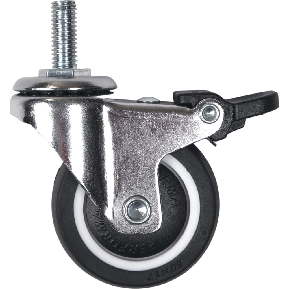 Изображение товара Комплект мебельных колес EMMET со стопором 4 шт M8x20 мм металло-каучук