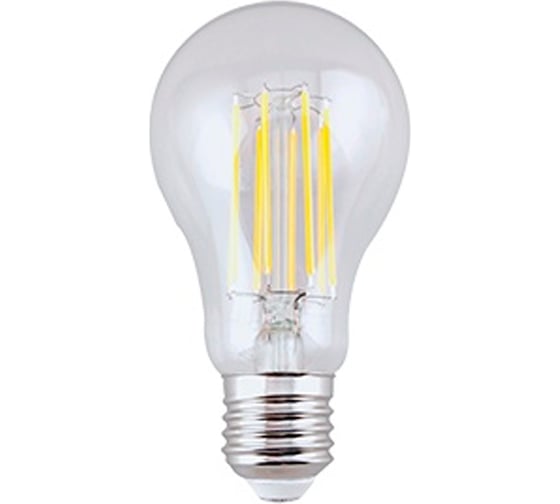 Изображение товара Филаментная лампа Ecola Classic led premium 13,0w, a60, 220-240v, e27, 2700k, 360, filament, прозрачная, нитевидная, ra 80, 100 lm/w, кп=0, 110x60 N7LW13ELC