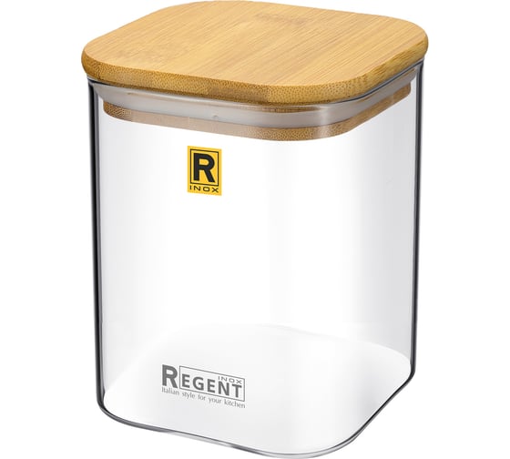 Изображение товара Банка для сыпучих продуктов Regent inox стекло, 0,75 л, linea desco 93-DE-CA-04-750