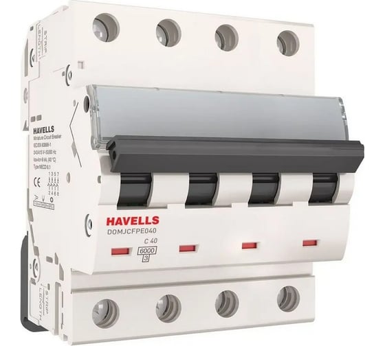 Изображение товара Автоматический выключатель Havells 4P 6kA, C-40A, 4M. 7701614