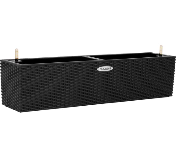 Изображение товара Прямоугольное кашпо ELLASTIK RATTAN OLA DOM 12 литров, антрацит ЭП 258333