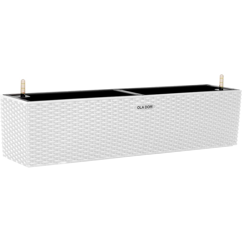 Изображение товара Кашпо Ola Dom прямоугольное RATTAN 12л белый