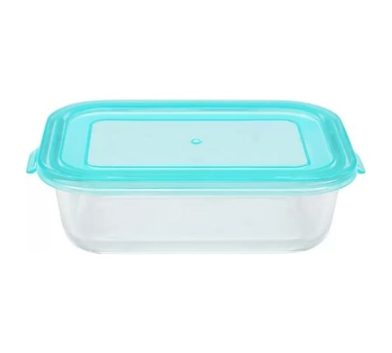 Изображение товара Стеклянный контейнер appetite прямоугольный, 640 мл, голубой SL640RLB