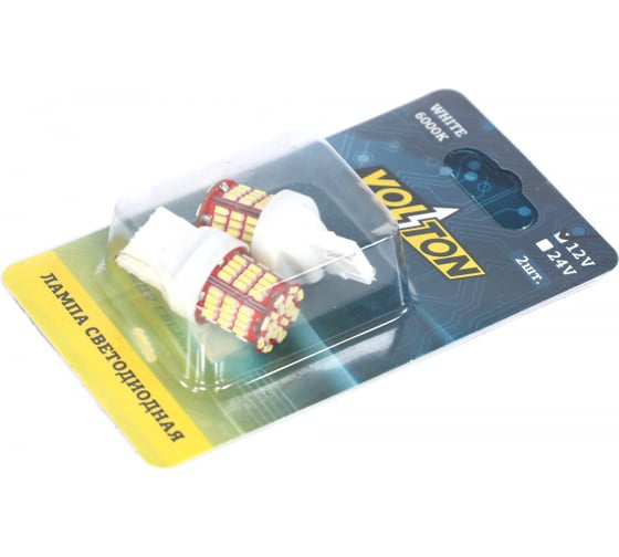 Изображение товара Светодиодная лампа VOLTON T20 W3x16q 12V 78 SMD 3014, 1 контакт, 2 шт. VLTC2014