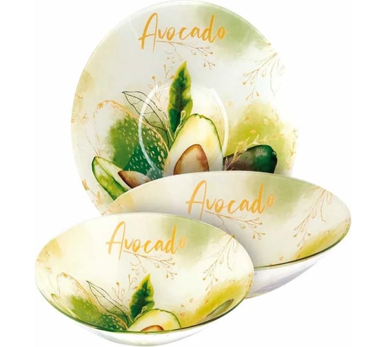 Изображение товара Набор салатников appetite стекло, 3 предмета, avocado ST-06-AV