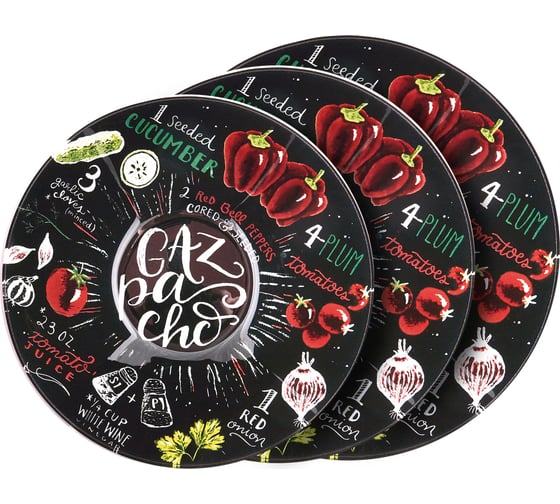 Изображение товара Набор салатников appetite стекло, 3 предмета, gazpacho ST-05-GZ