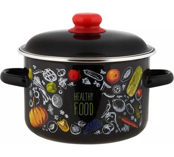 Изображение товара Эмалированная кастрюля appetite цилиндрическая, healthy food, 4 л 550003345