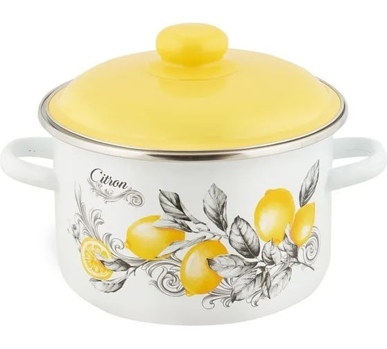 Изображение товара Эмалированная кастрюля appetite цилиндрическая, citron 2 л 550003004