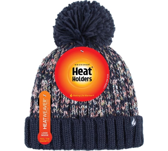 Изображение товара Женские термошапки Heat Holders EIDDA с отворотом и помпоном, dusky blue BSHH792OSBLU