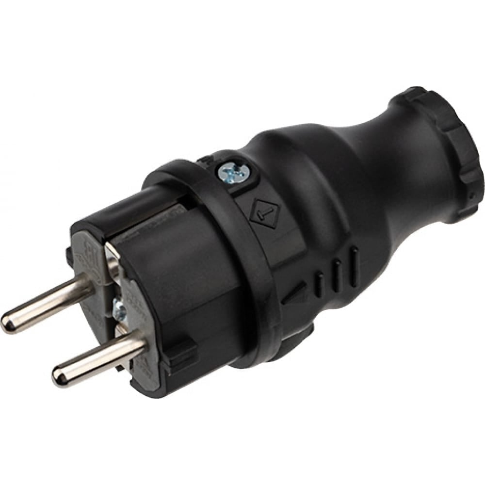 Изображение товара Влагозащищенная вилка AGIS 16А с заземлением IP44 черная