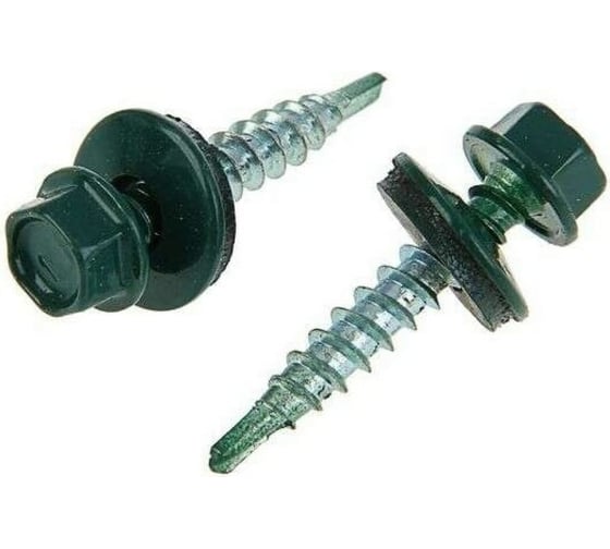 Изображение товара Кровельный саморез крепежная техника зеленый опал, 5.5х19 мм, RAL 6026 300 шт. БК 420417 БК