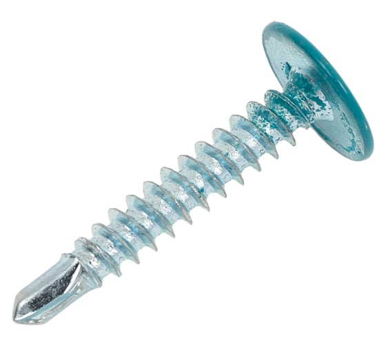 Изображение товара Прессшайба крепежная техника синяя вода, 4.2х25 мм, RAL 5021 сверло 500 шт. 1000248 БК