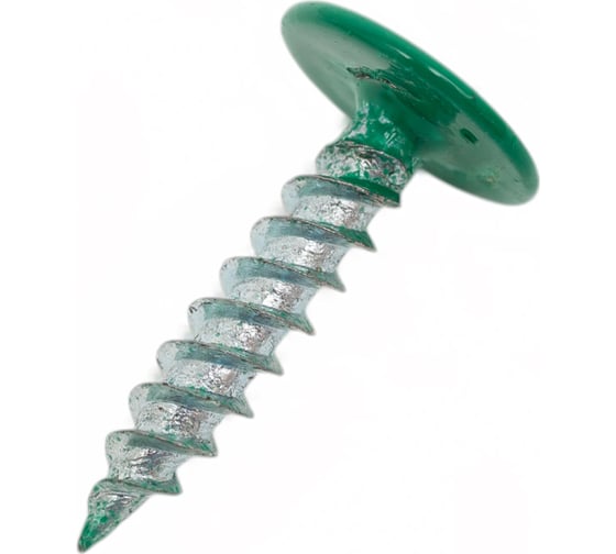 Изображение товара Саморез с прессшайбой Качественный КРЕПЕЖ зеленая мята, 4.2х19 RAL 6029, острый, 220 шт. 0200288 КЧ