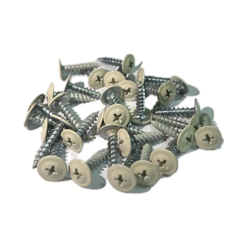 Изображение товара Саморез с прессшайбой Качественный КРЕПЕЖ светлая слоновая кость, 4.2х16 RAL 1015, острый, 250 шт. 0200220 КЧ