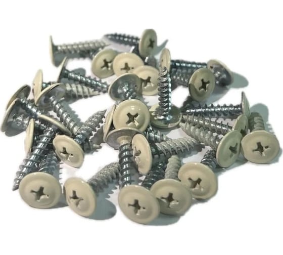 Изображение товара Саморез с прессшайбой Качественный КРЕПЕЖ светлая слоновая кость, 4.2х16 RAL 1015, острый, 250 шт. 0200220 КЧ