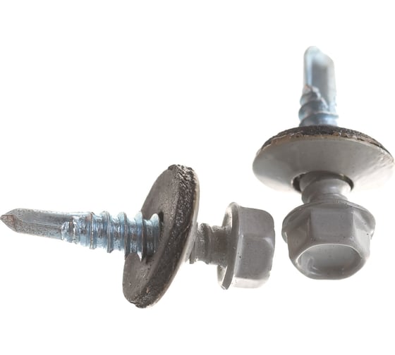 Изображение товара Кровельный саморез Качественный КРЕПЕЖ серый, 4.8х35 мм, RAL 7004, 50 шт. 0200141 КЧ