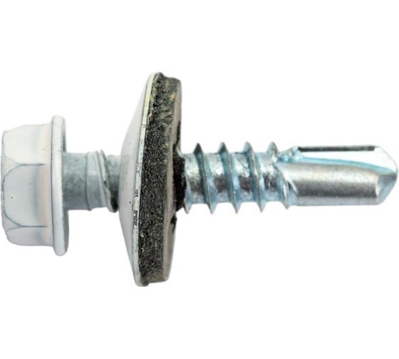 Изображение товара Кровельный саморез Качественный КРЕПЕЖ белый, 4.8х35 мм, RAL 9003, 50 шт. 0200095 КЧ