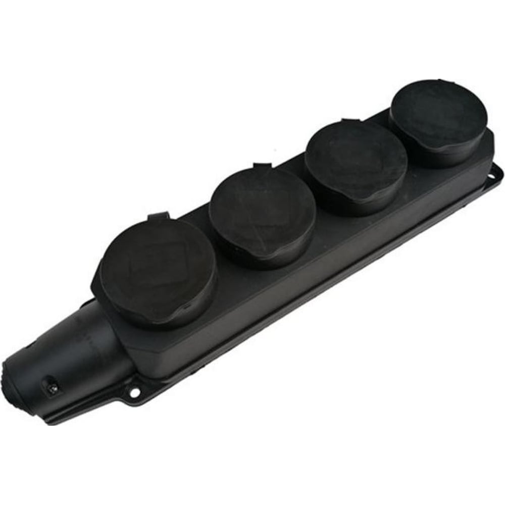 Изображение товара Штепсельная розетка AGIS МК107 IP44 4-розеточная каучук черный