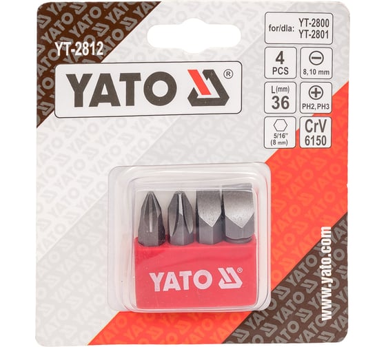 Изображение товара Набор бит (4 шт; 5/16) YATO YT-2812
