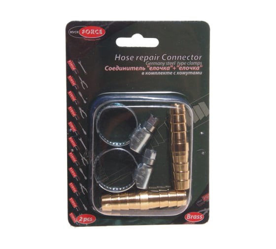 Изображение товара Соединитель елочка+елочка с хомутами (2 шт; 10x10 мм) ROCKFORCE RF-HRC06/06(1850)