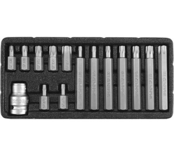 Изображение товара Набор бит TORX (15 шт; 1/2; Т20-Т55) YATO YT-0417