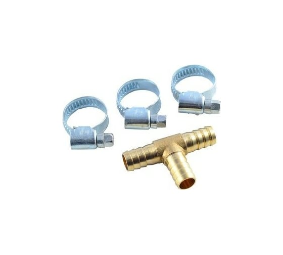 Изображение товара Разветвитель T-образный елочка 10 мм с хомутами ROCKFORCE RF-E102-6/3(1785)