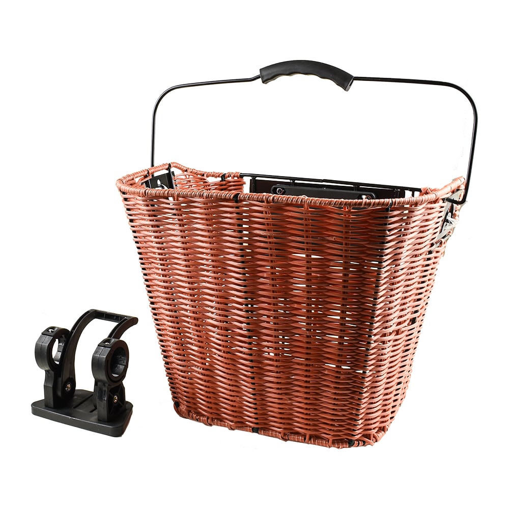 Изображение товара Корзина на руль JOY KIE BL-B-039 быстро съемная, плетеная, коричневая