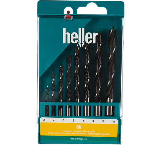 Изображение товара Набор спиральных сверл по дереву CV (8 пр; 3-10 мм) Heller TD18736