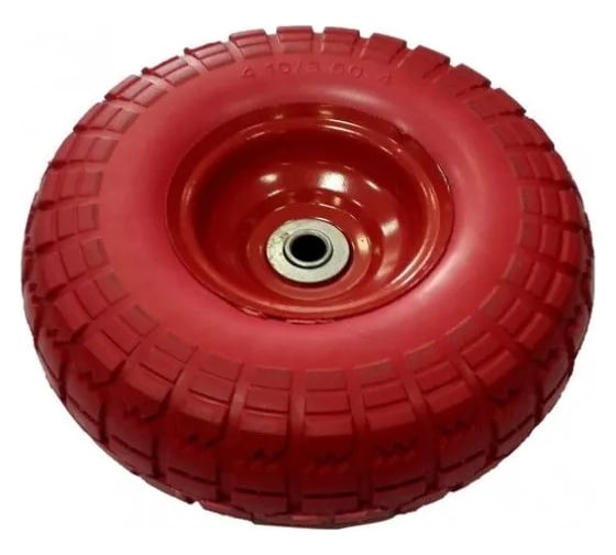 Изображение товара Колесо полиуретановое непрокалываемое для тачки/тележки, размер 4.1/3.5-4, 250 мм, подшипник 16 мм, не симметричная ступица WORKY ARD255882