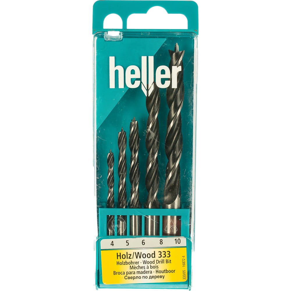 Изображение товара Набор спиральных сверл по дереву Heller TD16872 5 шт 4-10 мм