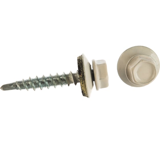 Изображение товара Кровельный саморез Качественный КРЕПЕЖ белый, 4.8х51 мм, RAL 9003, 35 шт. 0200097 КЧ