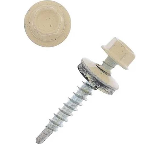 Изображение товара Кровельный саморез крепежная техника светлая слоновая кость, 4.8х35 мм, RAL 1015 250 шт. 420403 БК